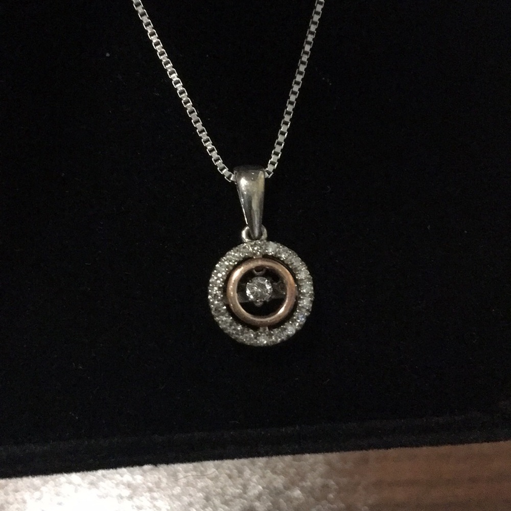 Diamond in rhythm two tone necklace from Kays.